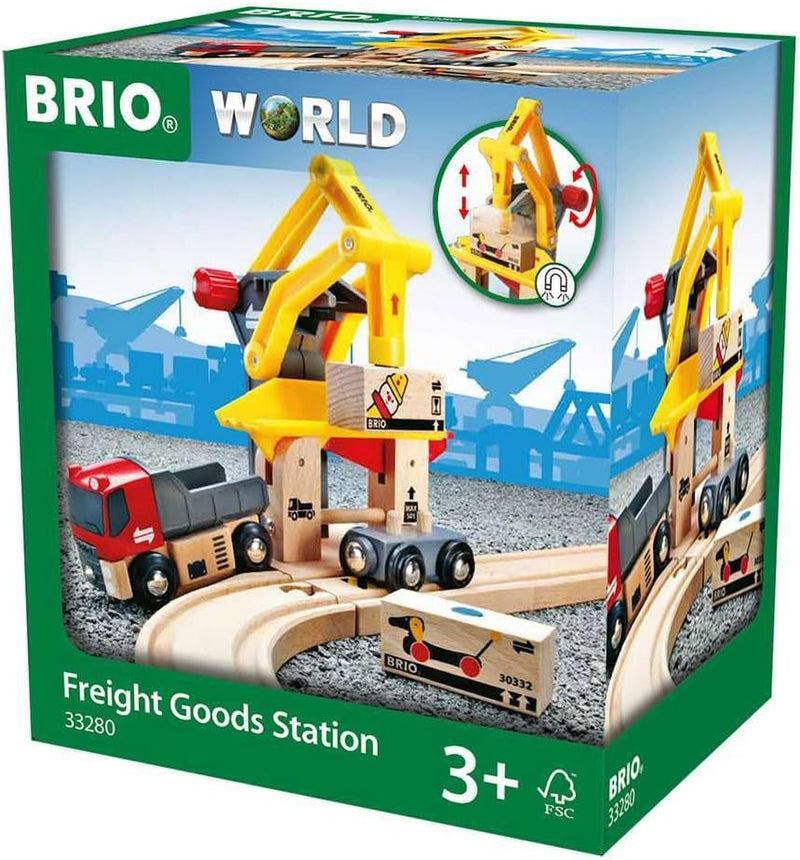 BRIO World 33280 Frachtverladestation - Eisenbahnzubehör Holzeisenbahn - Kleinkinderspielzeug empfoh