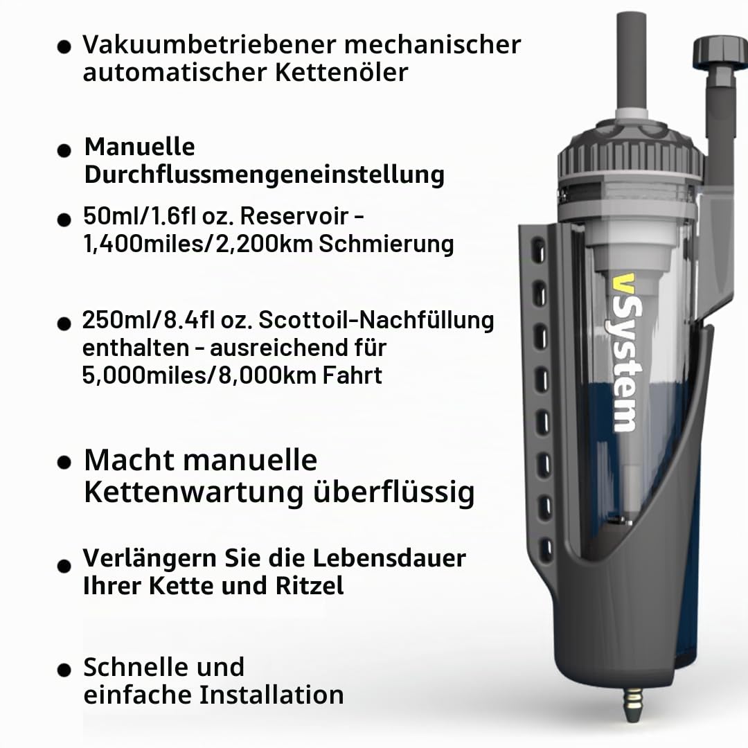 Scottoiler vSystem Automatischer Kettenöler, einschliesslich Aller Klimaanlagen, biologisch abbaubar