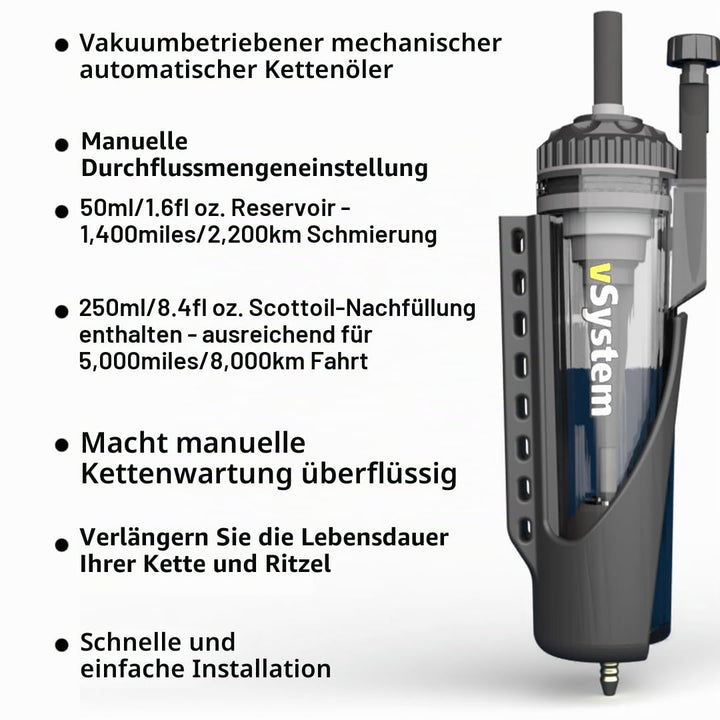 Scottoiler vSystem Automatischer Kettenöler, einschliesslich Aller Klimaanlagen, biologisch abbaubar