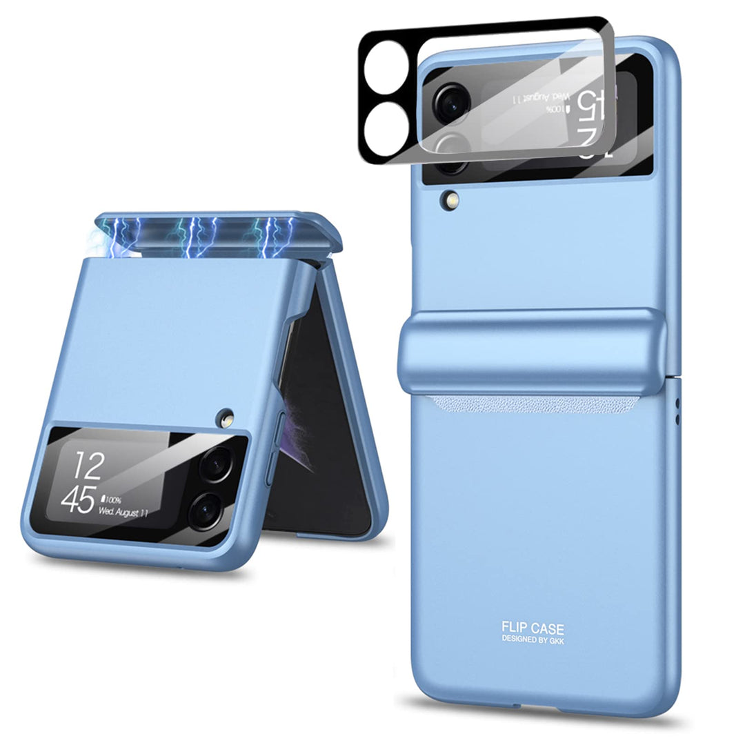Miimall Kompatibel mit Samsung Galaxy Z Flip 4 Hülle mit Scharnierschutz Magnetischer, All Inclusive