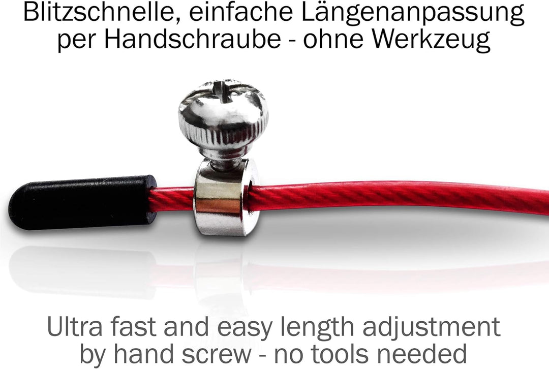 Springseil Profi mit 3D-Kugellager | Speedrope für Double-Unders mit Drahtseil | Optimal für Fitness