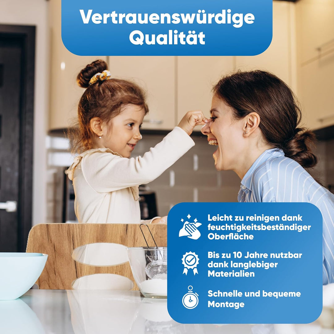 Kitchen Kids Helper Lernturm ab 1 Jahr - Höhenverstellbarer Lernturm Montessori Eiche 80cm - Sichere