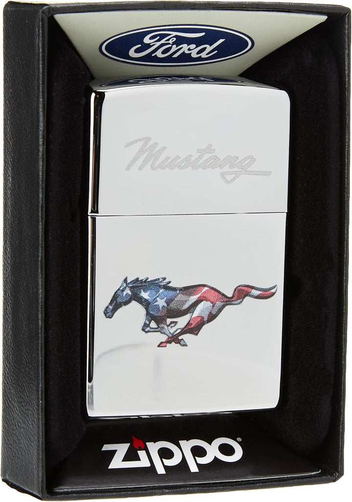 Zippo Sturmfeuerzeug - Ford, High Polish Chrome, Lustre-Color Image - Nachfüllbar - Wiederverwendbar