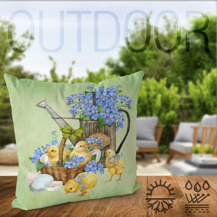 VOID Osterküken Küken Korb 50x50 Kissenhülle Polyester Zierkissen Couchkissen Ostern Osterdeko Deko