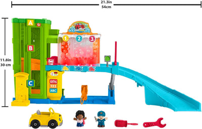 FISHER-PRICE Little People Lern-Garage - Interaktives Autogaragen-Spielset mit Lichtern, Musik und S