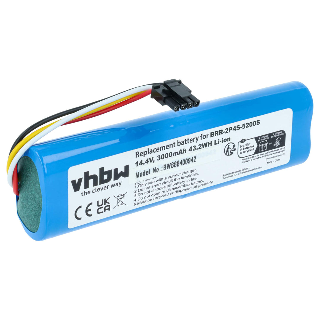 vhbw Akku kompatibel mit Xiaomi Roborock S7 MaxV Ultra, S7 MaxV S7M52-00 Saugroboter Blau (3000 mAh,