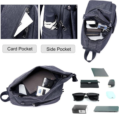 FANDARE Brusttasche Umhängetasche mit USB Business Sling Daypacks Sling Chest Bag Herren Schultertas