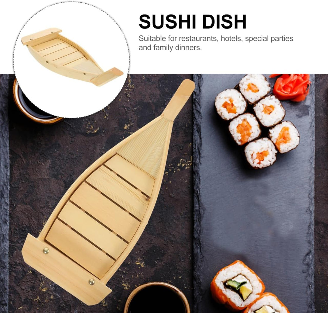 DOITOOL Holz Sushi Boot Sushi Teller Japanischen Stil Sushi Tablett für Home Restaurant