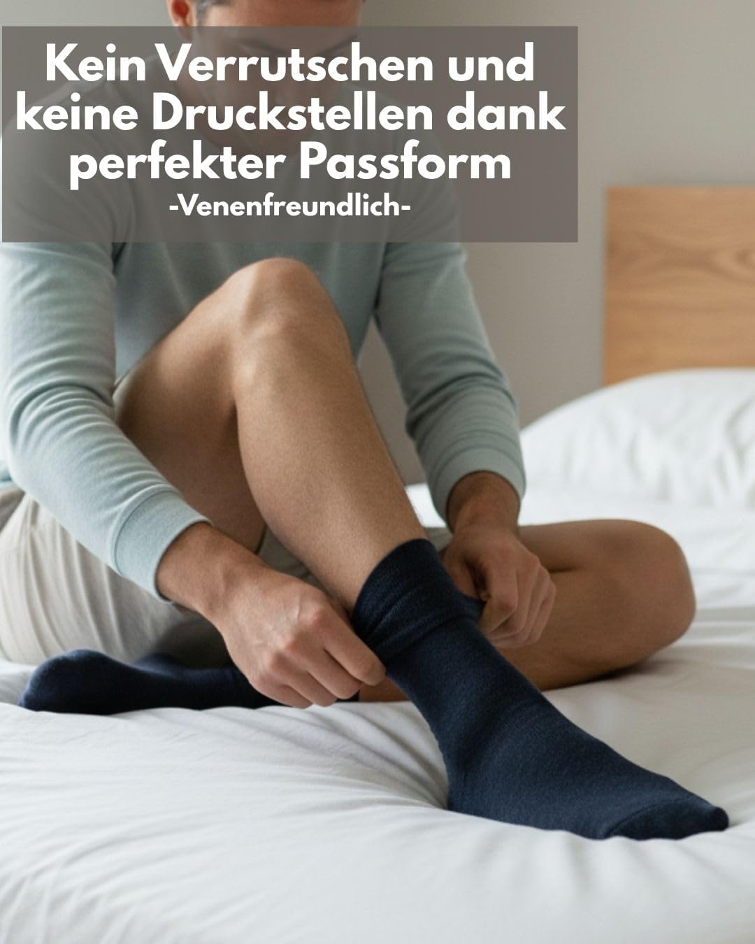Diabetikersocken ohne Gummi &amp; ohne Naht 97% Baumwolle (6 Paar) Diabetiker Socken mit Komfortbund für