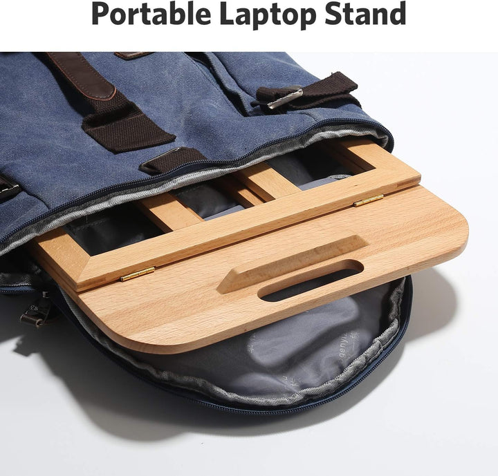 RAVEGO Laptop Ständer Höhenverstellbarer, 6-Stufe Einstellbar Laptopständer aus Holz, Tragbar Belüft