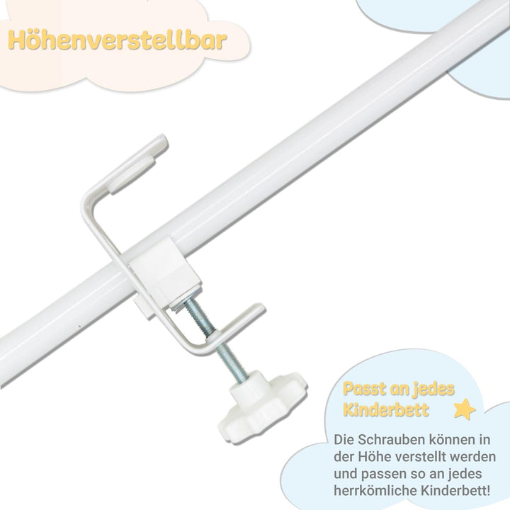 Babykajo Betthimmel Stange - Montierbare Himmelstange für Babybetten. Gestell aus Metall für Babybet