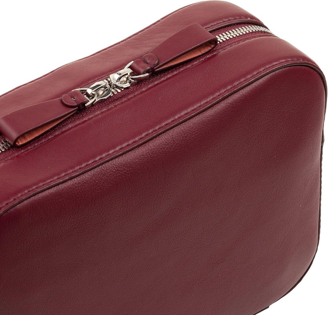 DuDu Damen Umhängetasche aus Leder, Kamera Bag mit abnehmbarem Riemen, kompakte elegante Lederhandta