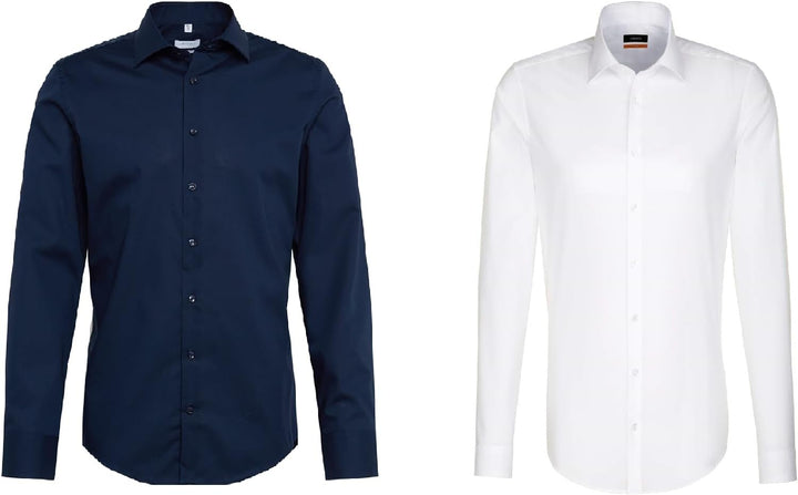 Seidensticker Herren Business-Hemd - Slim Fit - Bügelfrei - Kent-Kragen - Langarm - 100% Baumwolle 4