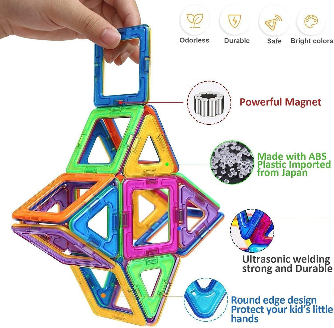 CONDIS Magnetische Bausteine 114 Teile, Magnetspielzeug Magnetbausteine Magnet Spielzeug Magnetspiel