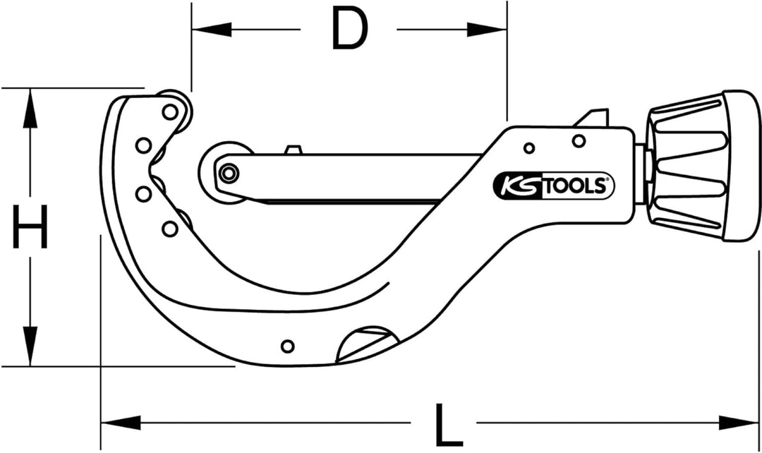 KS Tools 222.1250 Automatik-Rohrabschneider für Kunststoffrohre, 50-140mm