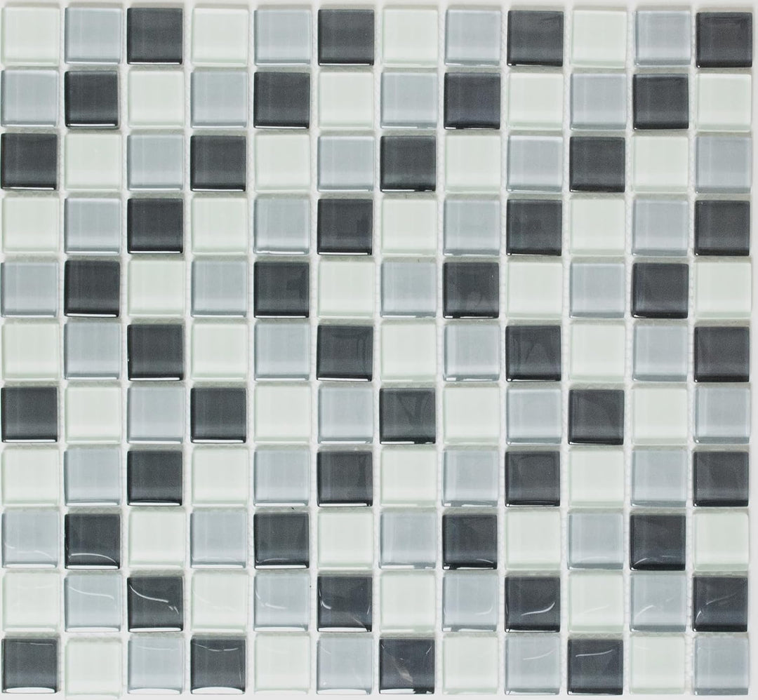 Mosaik Quadrat Crystal mix grau Glasmosaik Transluzent Transparent 3D Fliesenspiegel, Mosaikstein Fo