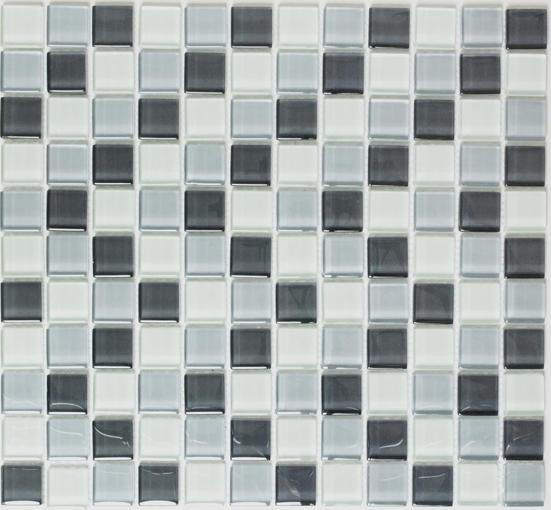 Mosaik Quadrat Crystal mix grau Glasmosaik Transluzent Transparent 3D Fliesenspiegel, Mosaikstein Fo
