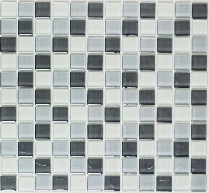 Mosaik Quadrat Crystal mix grau Glasmosaik Transluzent Transparent 3D Fliesenspiegel, Mosaikstein Fo