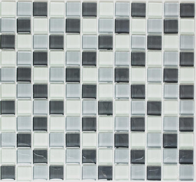 Mosaik Quadrat Crystal mix grau Glasmosaik Transluzent Transparent 3D Fliesenspiegel, Mosaikstein Fo