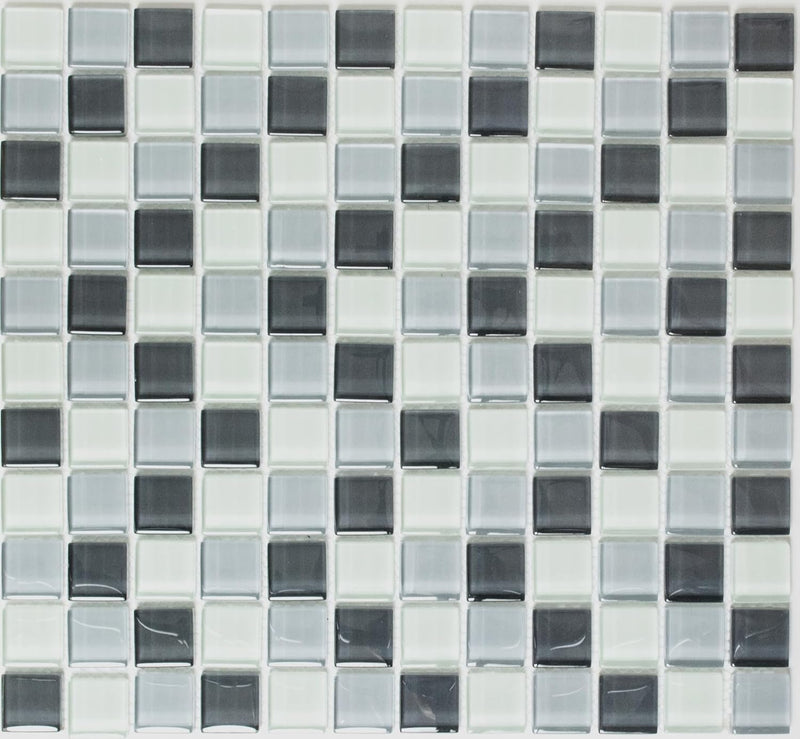 Mosaik Quadrat Crystal mix grau Glasmosaik Transluzent Transparent 3D Fliesenspiegel, Mosaikstein Fo