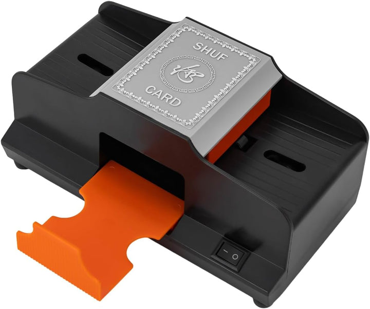 Profi Kartenmischer 2-Deck Mischen Poker elektrisches Kartenmischgerät Schwarzer,Zwei Lithium-Batter