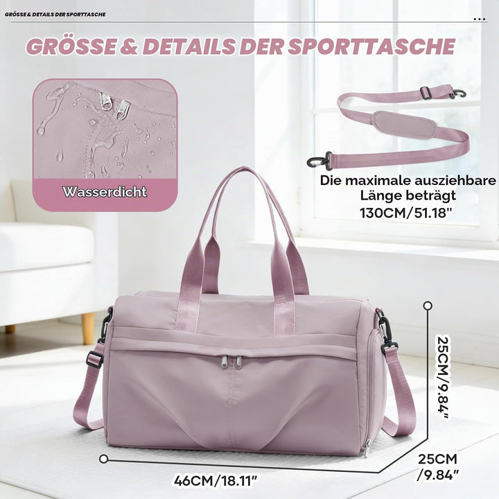Sport Duffel Bag Damen Herren Sporttasche mit Schuhfach &amp; Nassfach Reisetasche Handgepäck Tasche Spo