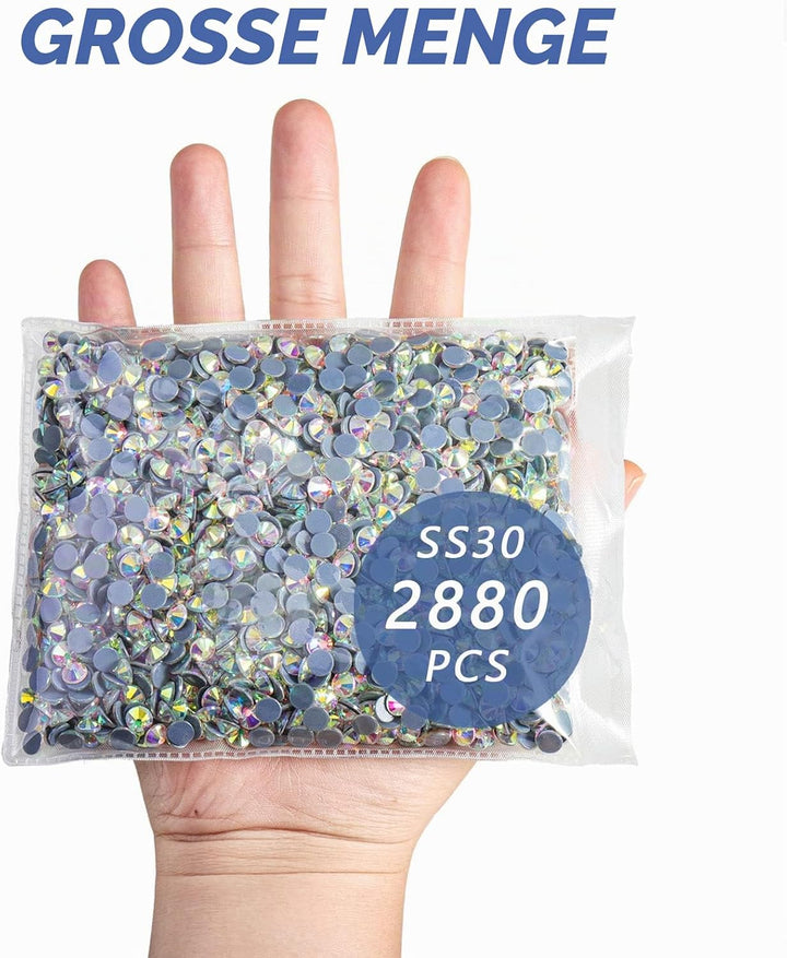 Beadsland Hotfix Strasssteine Bulk, 14400 Stück Kristall Hotfix Strasssteine zum Basteln Kleidung DI