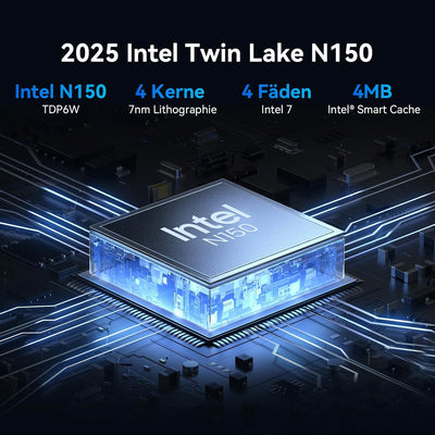 Blackview Mini PC, Intel New 2025 Gen N150(up to 3.6GHz) Mini Computer Windows 11 mit 16GB DDR4 RAM