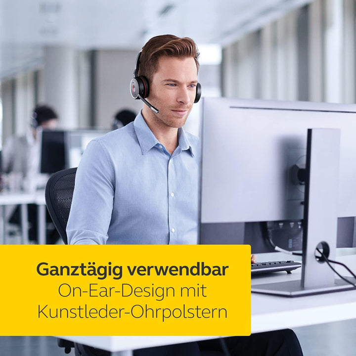 Jabra Evolve 75 MS Duo - Zertifiziert für Skype for Business StereoHeadset inkl. Link 370 - B-Ware J