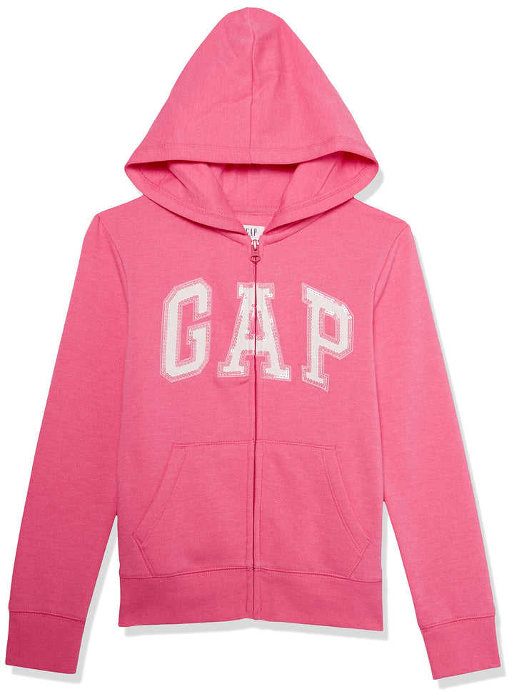 GAP Mädchen Logo Fz Kapuzenpullover L Rosa Jubilee Nylon auf, L Rosa Jubilee Nylon auf