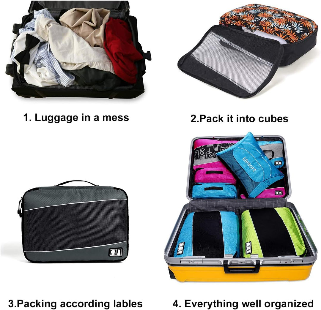 Idesort , Kofferorganizer schwarz/grau Einheitsgrösse 8er-set – Schwarz/Grau, 8er-set – Schwa