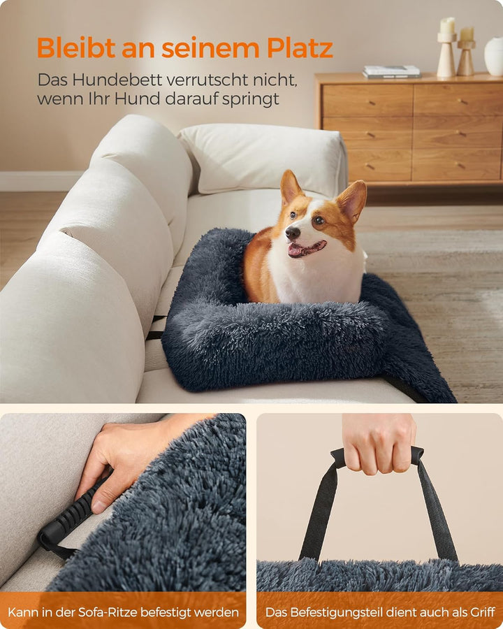 Feandrea FluffyHug Hundebett Plüsch, Hundedecke Sofa, Sofaschutz Hund, Hundekissen, Grösse L, für mi