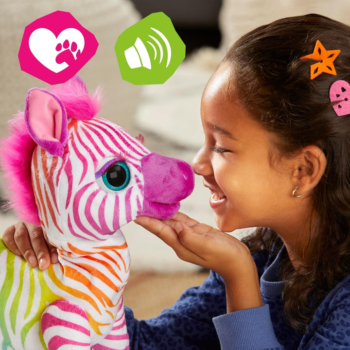 Hasbro furReal Zenya, Mein Regenbogen-Zebra, interaktives Tierchen Spielzeug für Mädchen und Jungen