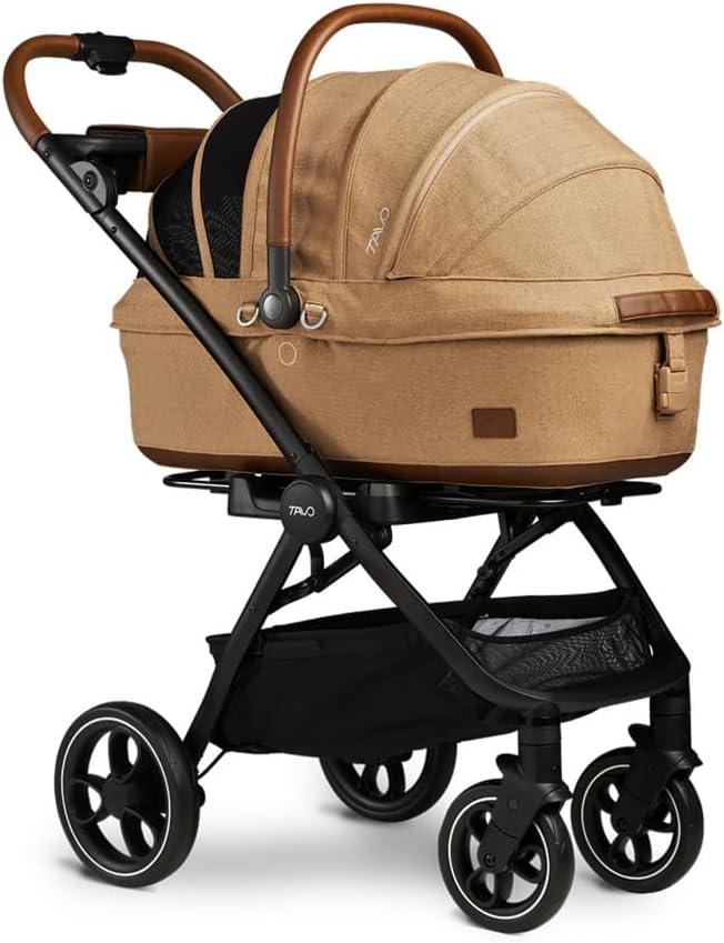 Tavo Maeve Medium Rigid‑Griff Haustier‑Autositz mit ISOFIX‑Bodenplatte, 2 Matratzenauflagen, Geeigne