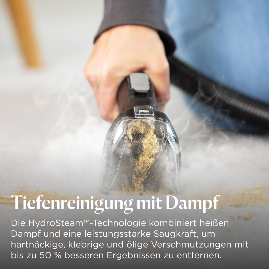 BISSELL SpotClean HydroSteam | Fleckenreiniger für Hartnäckige Flecken | Dampft, Schrubbt und Saugt