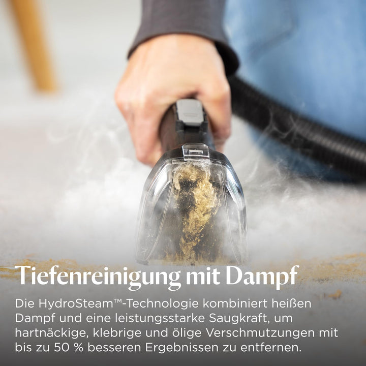 BISSELL SpotClean HydroSteam | Fleckenreiniger für Hartnäckige Flecken | Dampft, Schrubbt und Saugt