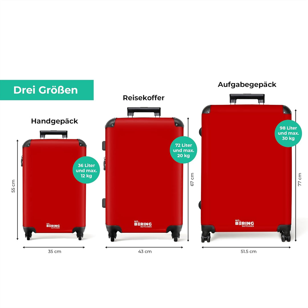 NoBoringSuitcases.com® Koffer XL Gross 77x51.5x28 cm Reisekoffer mit 4 Rollen Leicht Trolley Hartsch