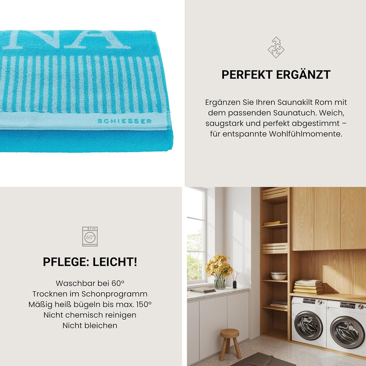 Schiesser Saunakilt Rom für Damen aus saugstarkem Baumwoll-Frottier (Grössen S - XXL), Made in Green
