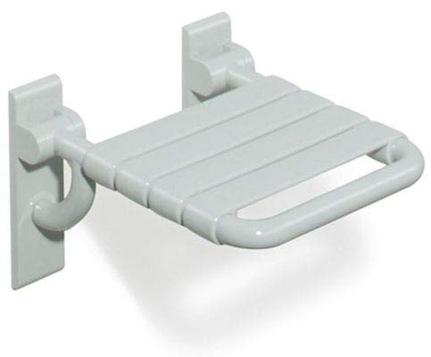 HEWI Klappsitz Serie 801 (Badhocker, Badsitz, Duschsitz) Farbe weiss, 378x414 mm, Sitzelement 55mm -