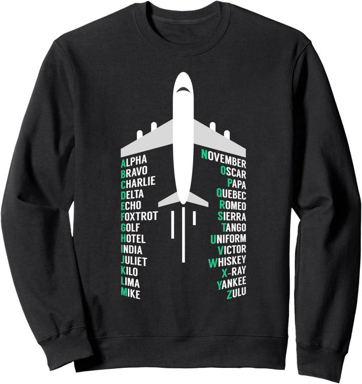 Flugzeug Pilot Phonetisches Alphabet Luftfahrt Geschenk Sweatshirt
