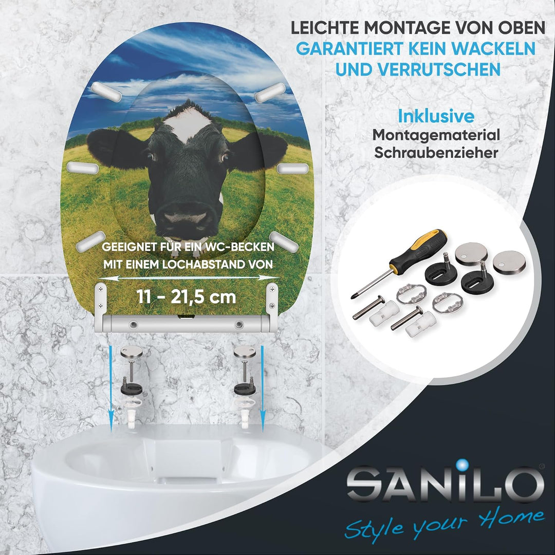 Sanilo WC Sitz mit Absenkautomatik, viele neue Toilettendeckel zur Auswahl, hochwertige Oberfläche,