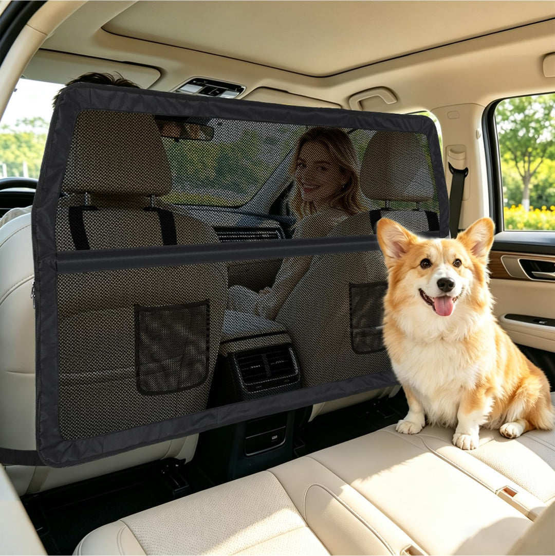 LIROPAU Hundegitter Auto, Hundegitter für Auto Rücksitz & Kofferraum, Fahrzeug Sicherheitsnetz für H