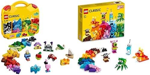 LEGO 10713 Classic Bausteine Starterkoffer & 11017 Classic Kreative Monster Kreativ-Set Steinen, Box