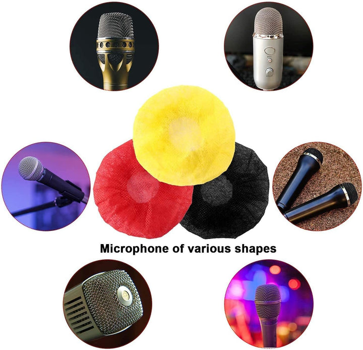 Namvo 100Pcs Disposable Microphone Cover Mic Cover Protective Cap, Non-Woven Microphone Cover Windsc