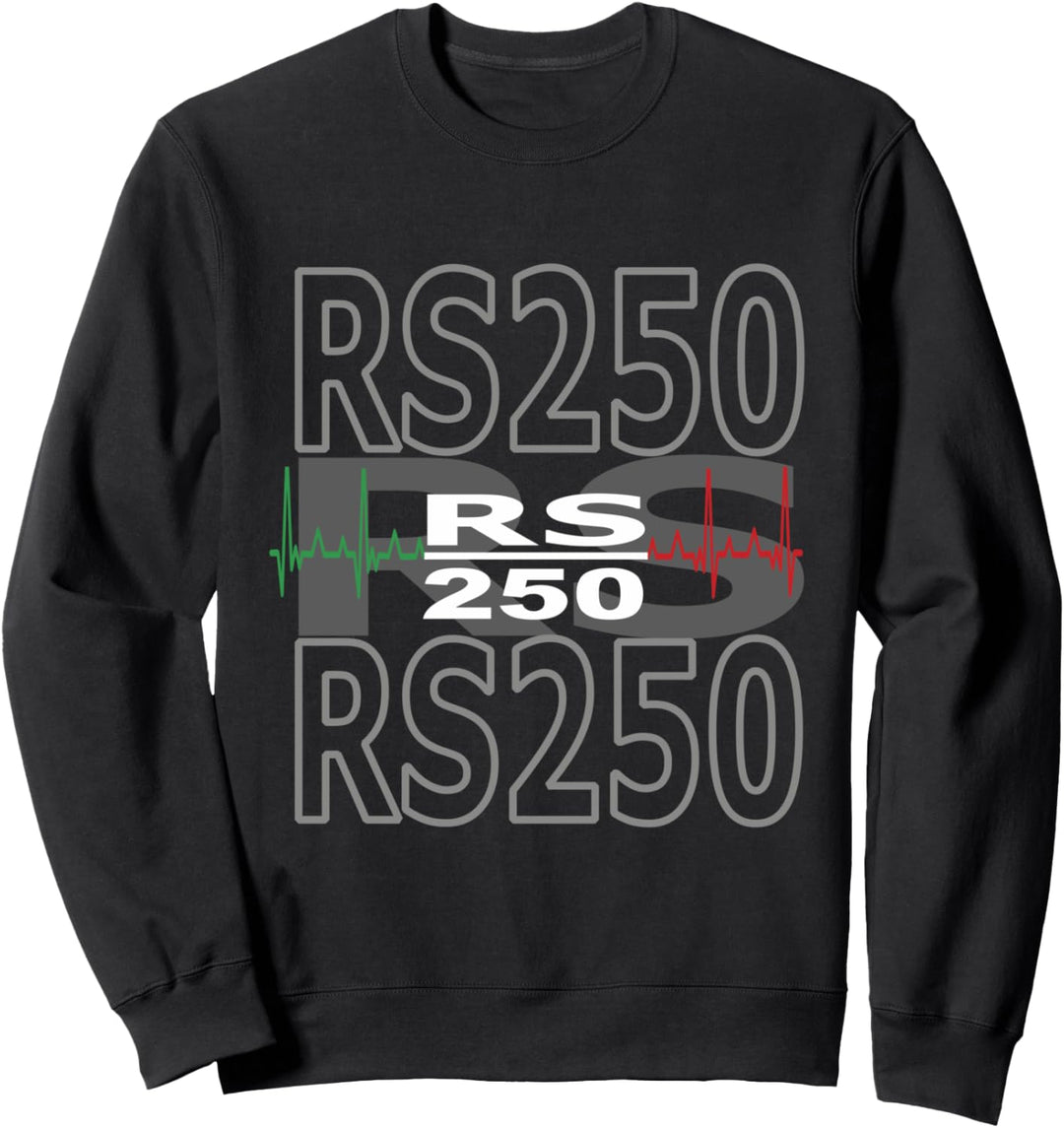Aprilia RS 250 Motorrad Racing Italien Fahne Herzschlag Sweatshirt