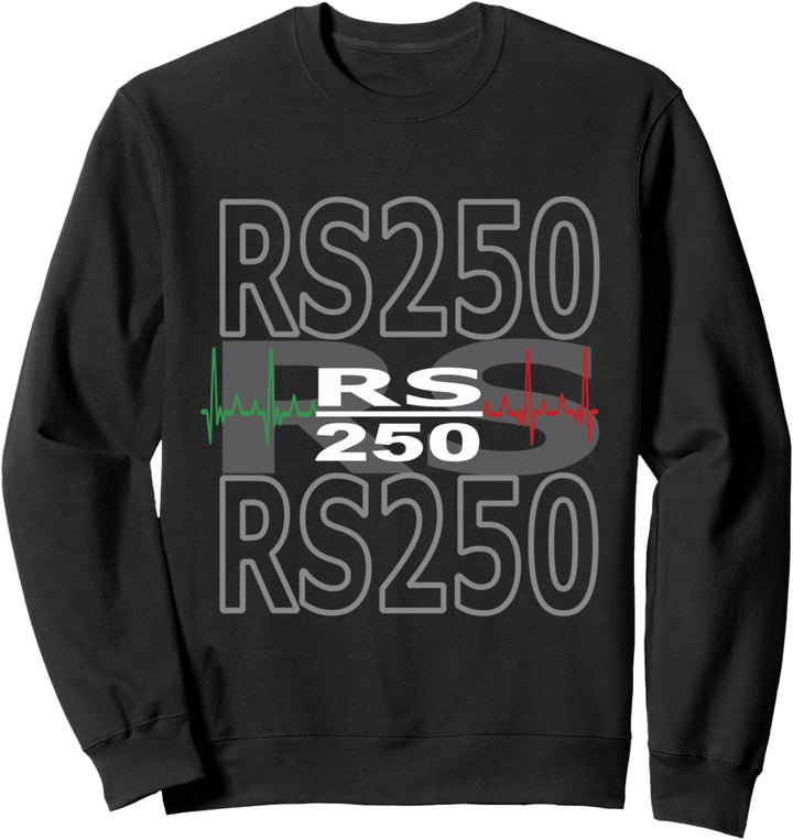 Aprilia RS 250 Motorrad Racing Italien Fahne Herzschlag Sweatshirt