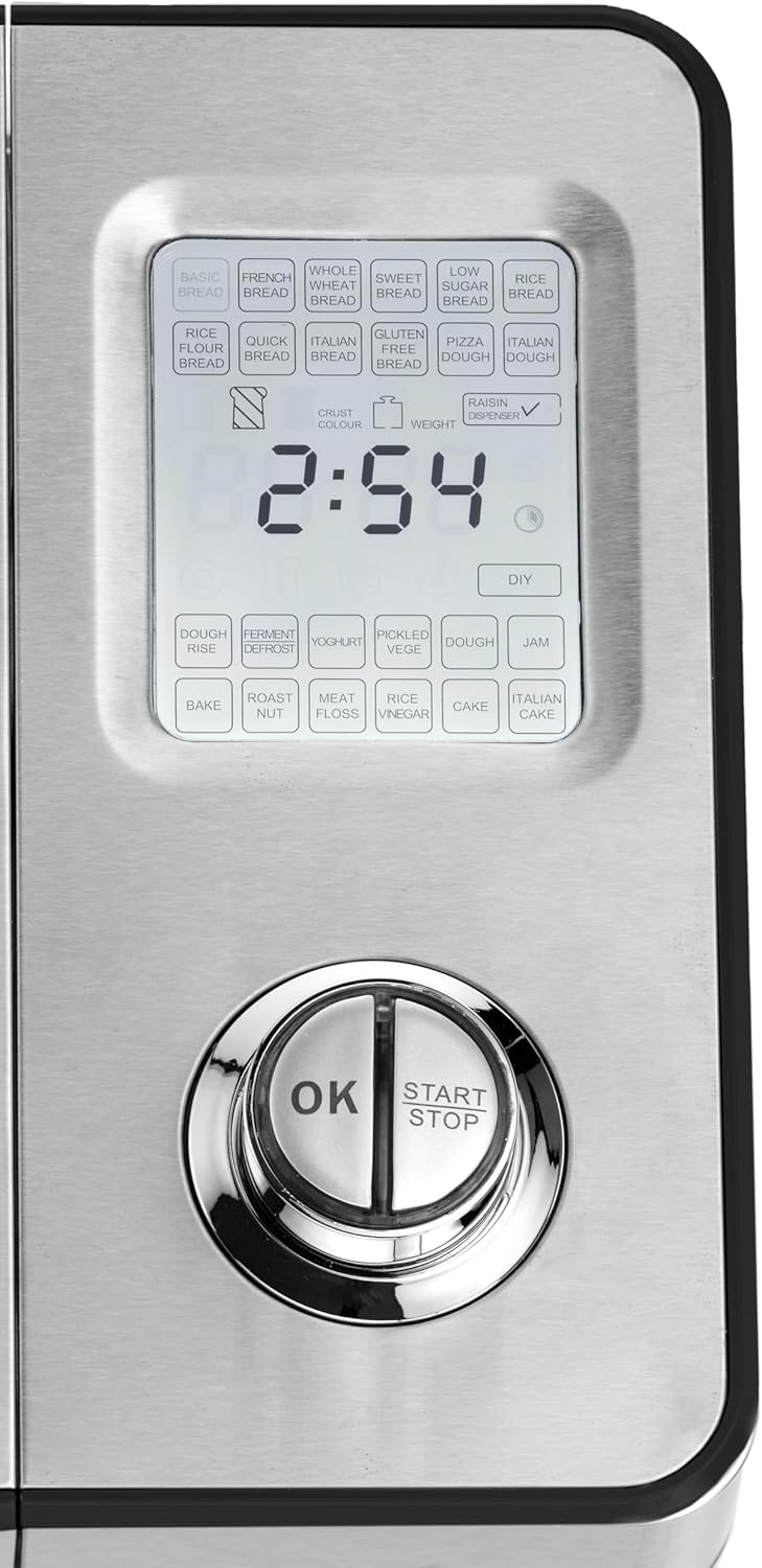 Trisa Le Bistro Brotbackautomat Edelstahl mit automatischem Zutatenspender, 25 Programme (inkl. Glut