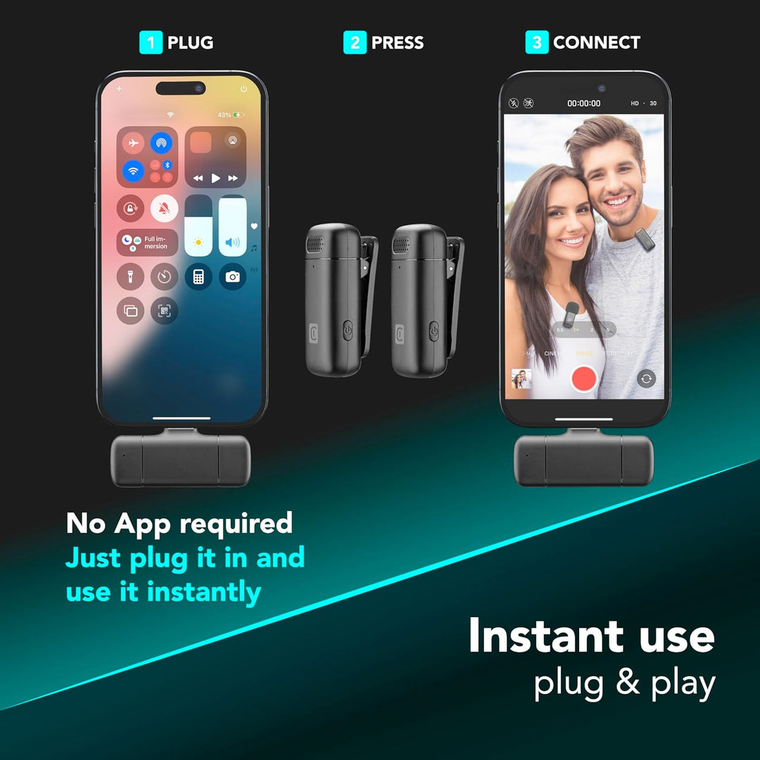 Cellularline Talk Pro Kabelloses USB-C-Mikrofon für Videotelefonate, Vlogs und Kreative Inhalte, mit