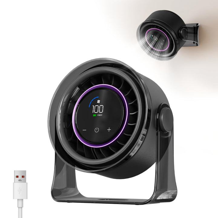 MERTTURM USB Tischventilator Leise mit Turbo Luftstrom, Max 11Std Laufzeit, Windgeschwindigkeiten 1-