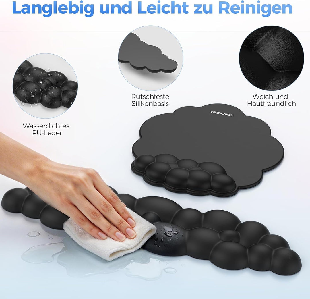 TECKNET Wolke Handballenauflage Tastatur, Mauspad mit Handauflage, Ergonomische Handauflage Tastatur